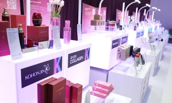 K-Beauty brand showcase displays at the All That Glow zone
